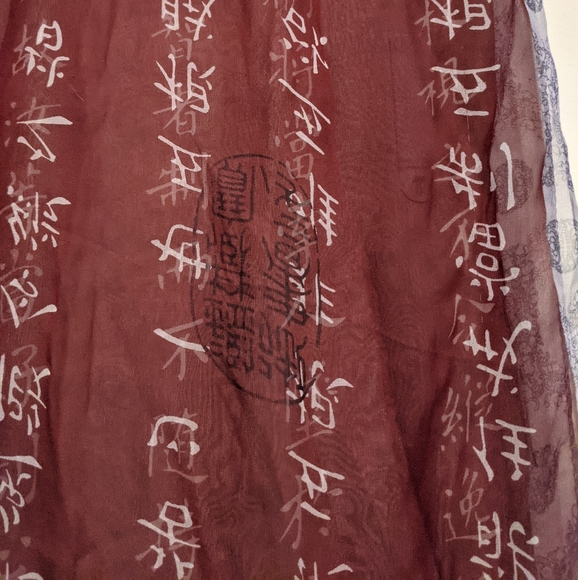 Chinese calligraphy printed Scarf - Picture 2 of 2